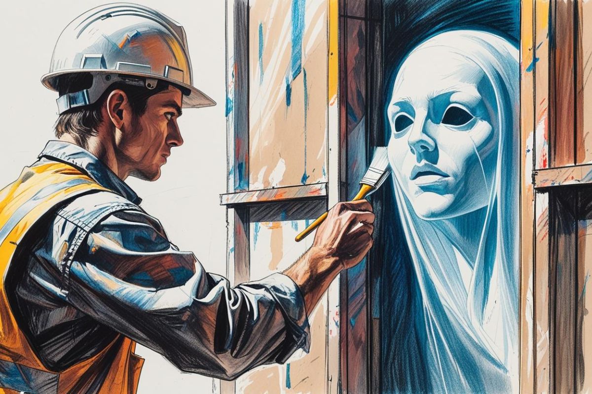 【塗装作業中】壁に残る顔