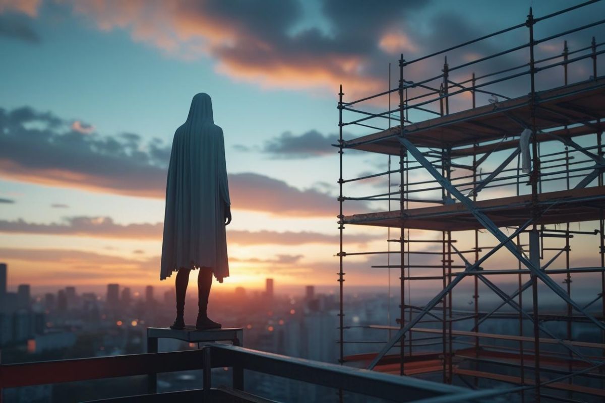 【足場組立中】50メートルの上にいる“誰か”