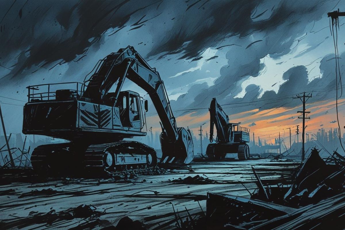 重機が止まる場所